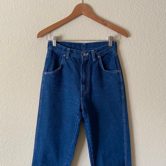 Vintage 70s 80s Rustler Dark Wash High Waisted We… - image 1