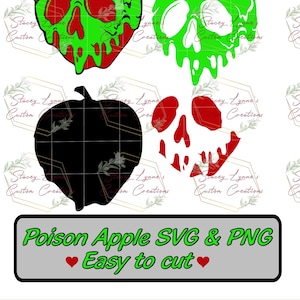 Poison Apple | SVG & PNG | Easy to cut with Silhouette and Cricut | Digital Download File