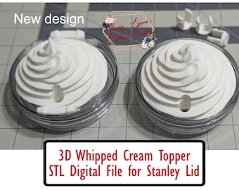 3D Print Whipped Cream Topper STL Digital File for Stanley Lid (New Design)