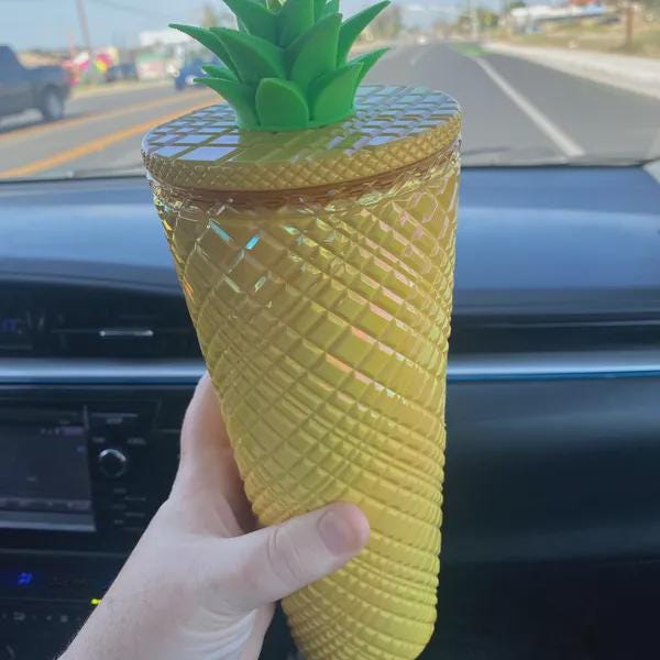 Set Da 2 Bicchieri In Vetro Effetto Ananas Con Coperchio A Vite E Cannuccia, Capacità 500 Ml, Ideali Per Bevande Calde/Fredde, Per Giardino, Spiaggia E Feste