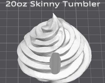 3D Print Whipped Cream Topper STL Digital File for 20oz Tumbler