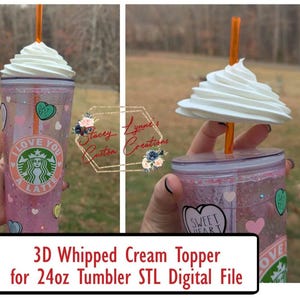 3D Print Whipped Cream Topper STL Digital File for 24oz Tumbler image 1