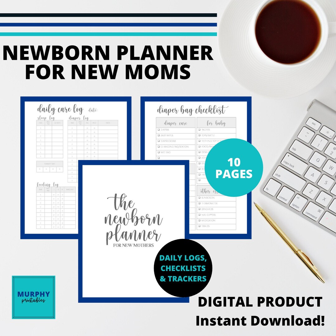 Newborn Planner for New Moms Printable Planner Sheets Daily Baby Care
