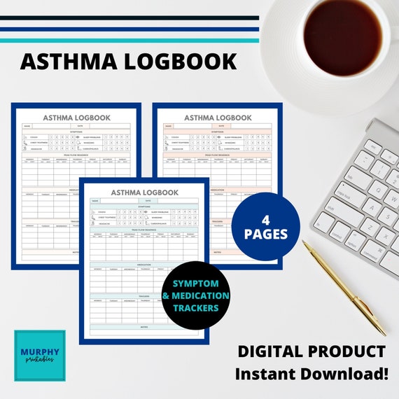 Asthma Tracking Printable Symptom Journal Medication Log | Etsy