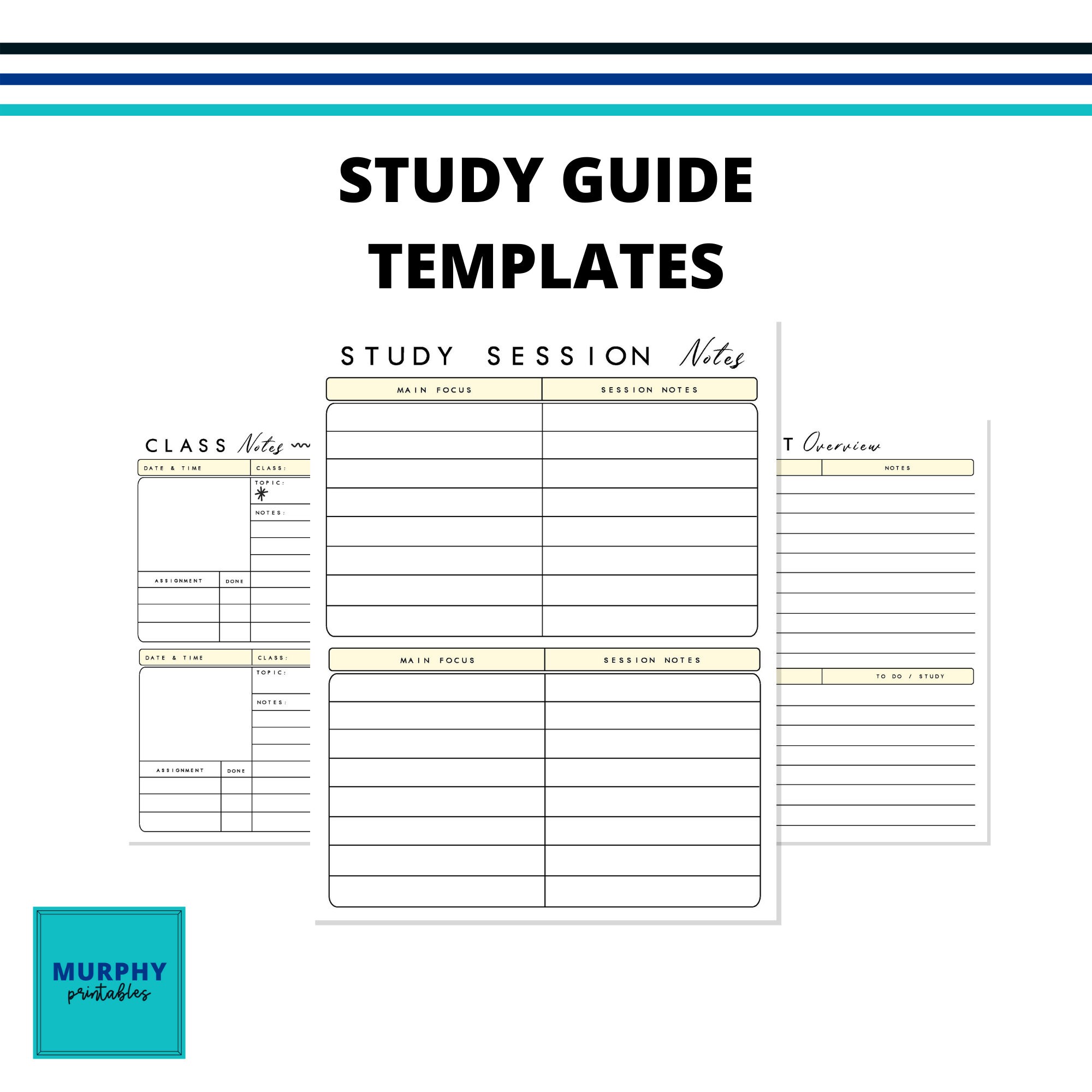 Printable Note Pages Class Note Template Study Guide - Etsy