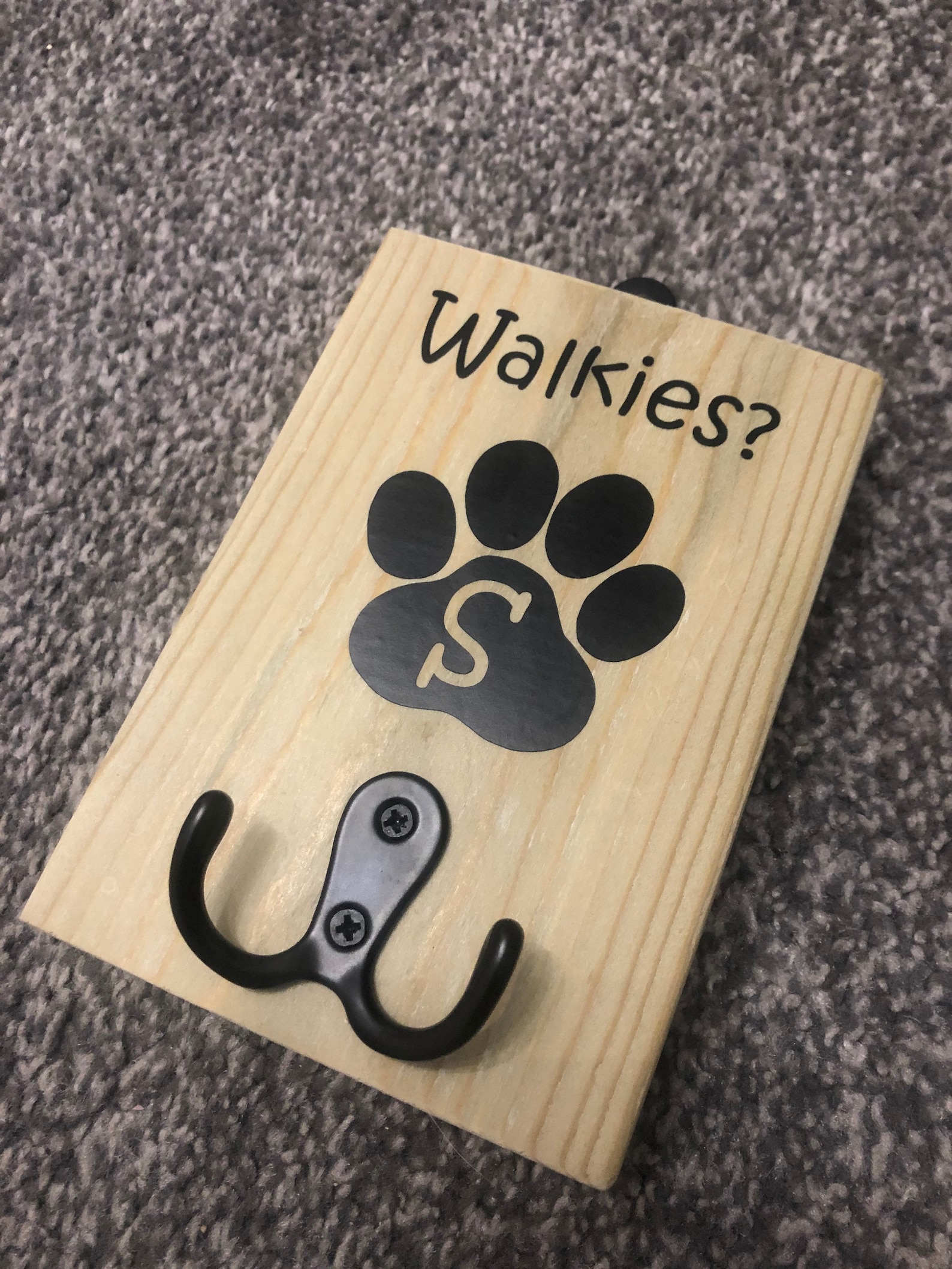 Dog lead holder. Lead hook. Dog plaque. Wooden dog leesh Etsy