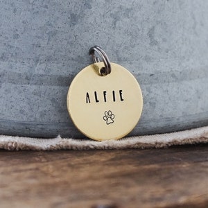 Personalised Brass Dog Collar ID Address Tag