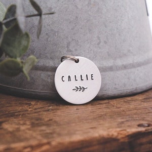 Hand Stamped Personalised Dog Tag.