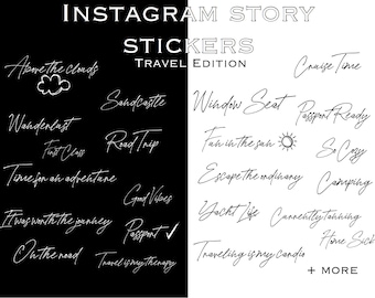100 Instagram Story Stickers | Travel Edition | Travel Sticker Sayings | Instagram Stickers | Minimalist | PNG | Social Media - Bundle