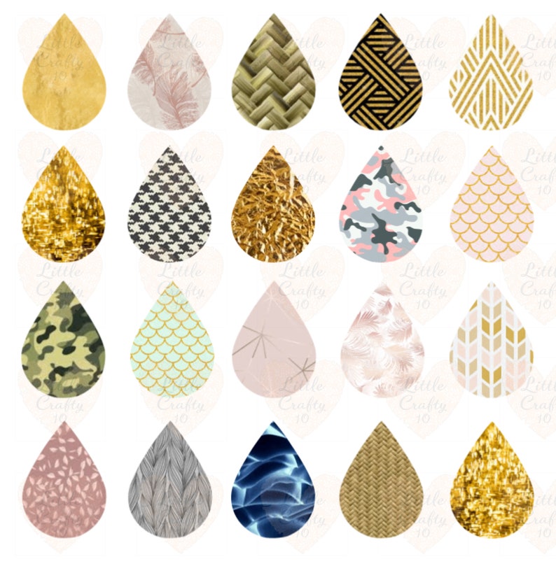 Teardrop Earring Template 60 Sublimation Design Bundle PNG Etsy