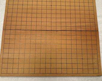 Vintage Japanese Go Board Set, Kaya Wood : Slate & Clam Shell
