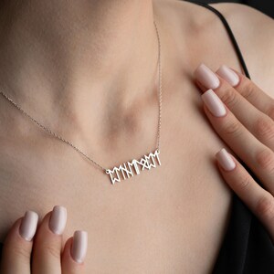 Viking Alphabet Name Necklace Personalised Viking Rune Secret Message Jewelry image 2