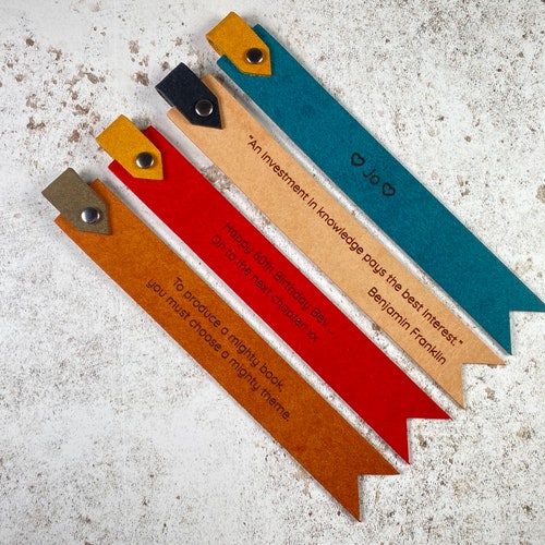 Personalised Leather Bookmark Gift for Dad Grandad Etsy UK