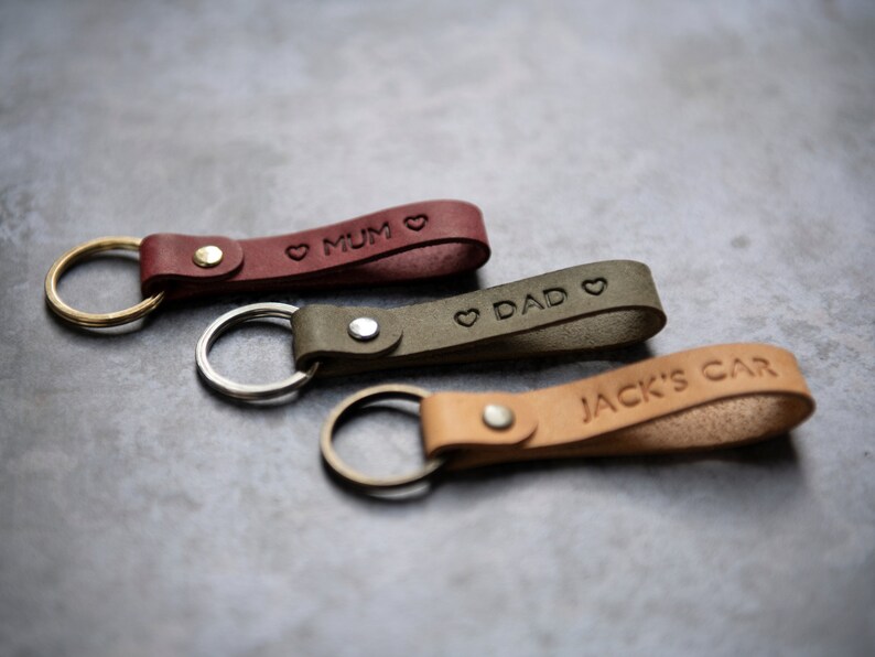 Personalised Leather Keyring Keychain Key Fob Gifts for Her Etsy