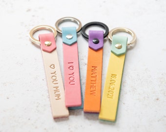 Leather Keyring Birthday Name Optional Engraving Zac Leather Keyring Birthday Name Optional Engraving Zac