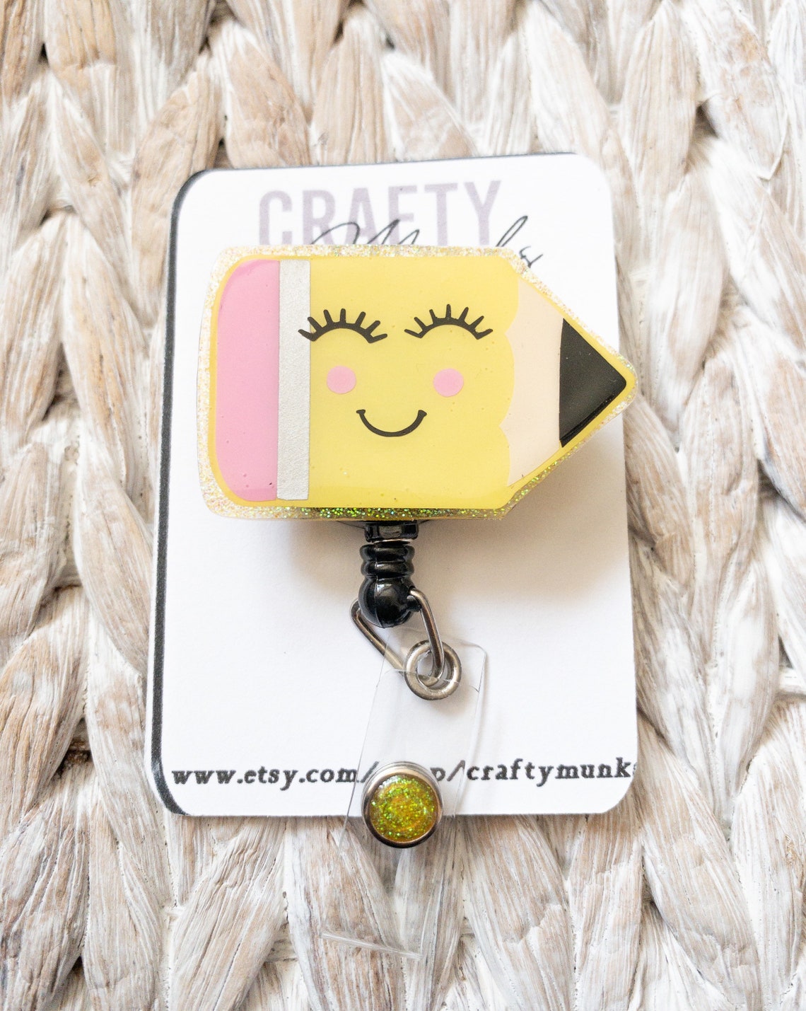 Pencil Badge Reel // Teacher Badge Reel // School Staff Badge | Etsy