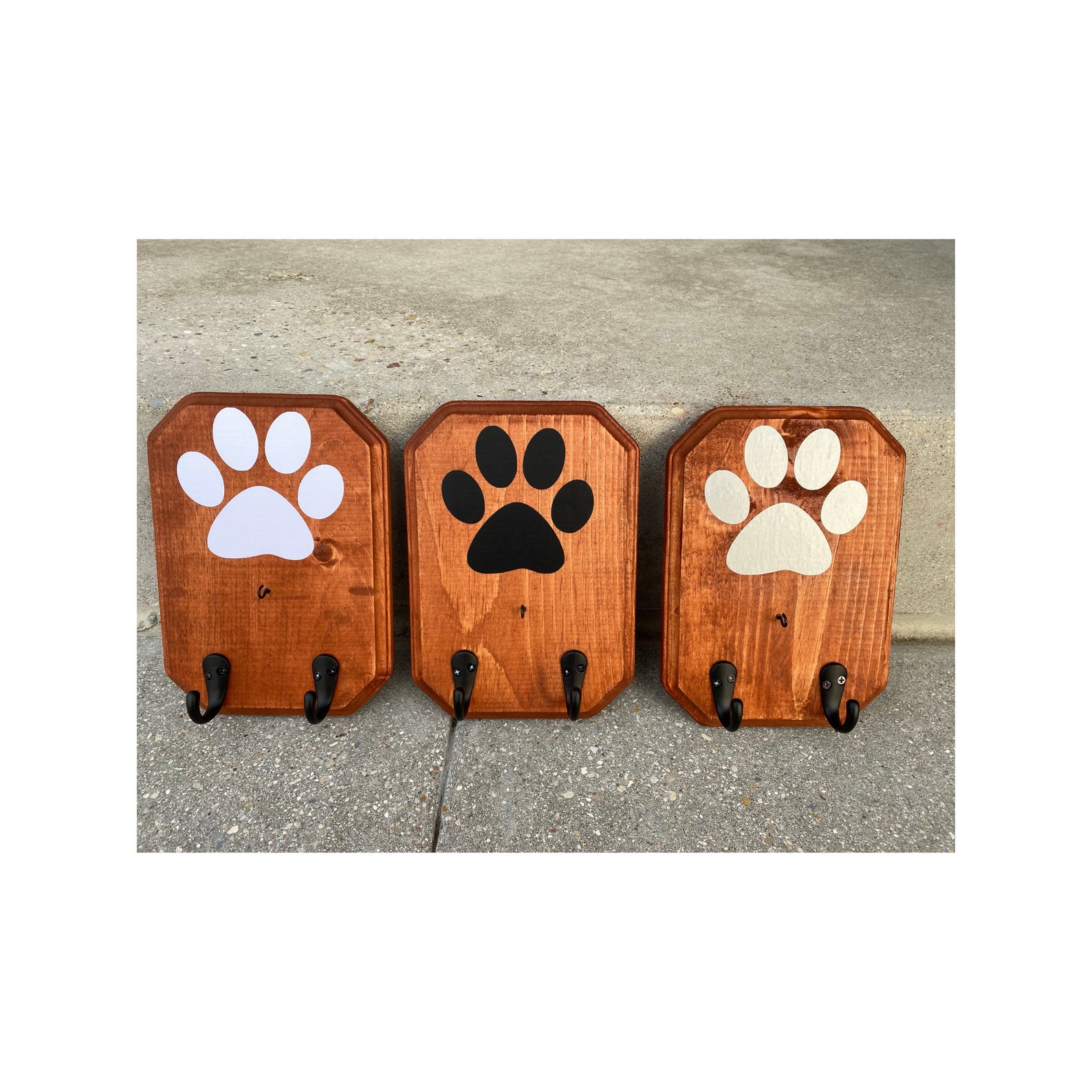 Dog Leash/Accessory Holder with Customized Hand Stamped Dog Etsy