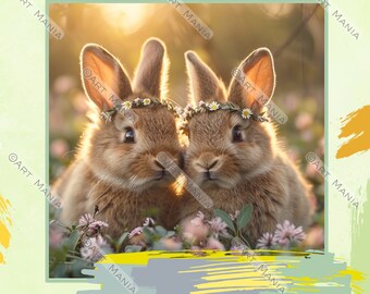 Cute bunnies. E-card