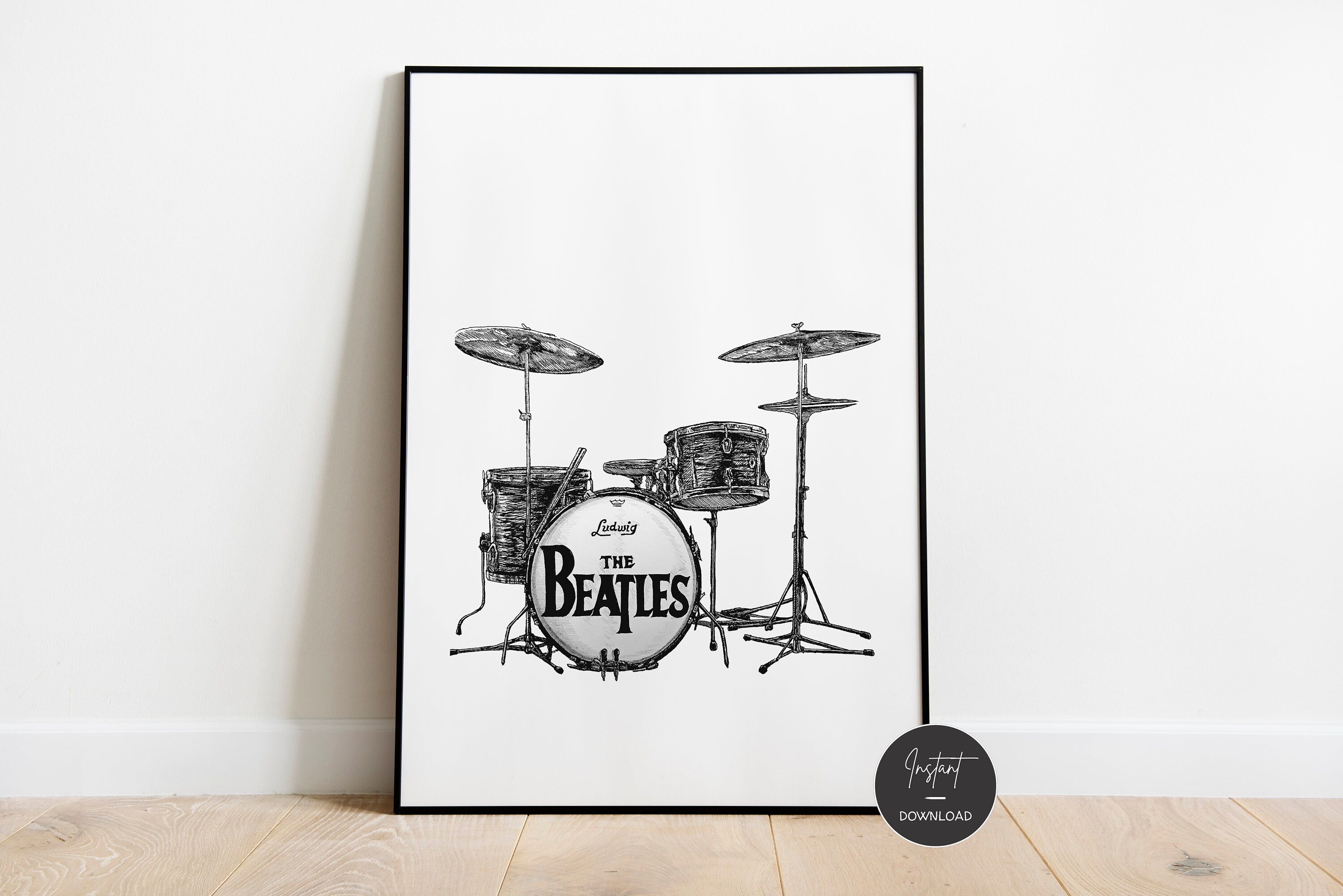 Beatles Drumkit Print Ringo's Drums Art Beatles Print Etsy