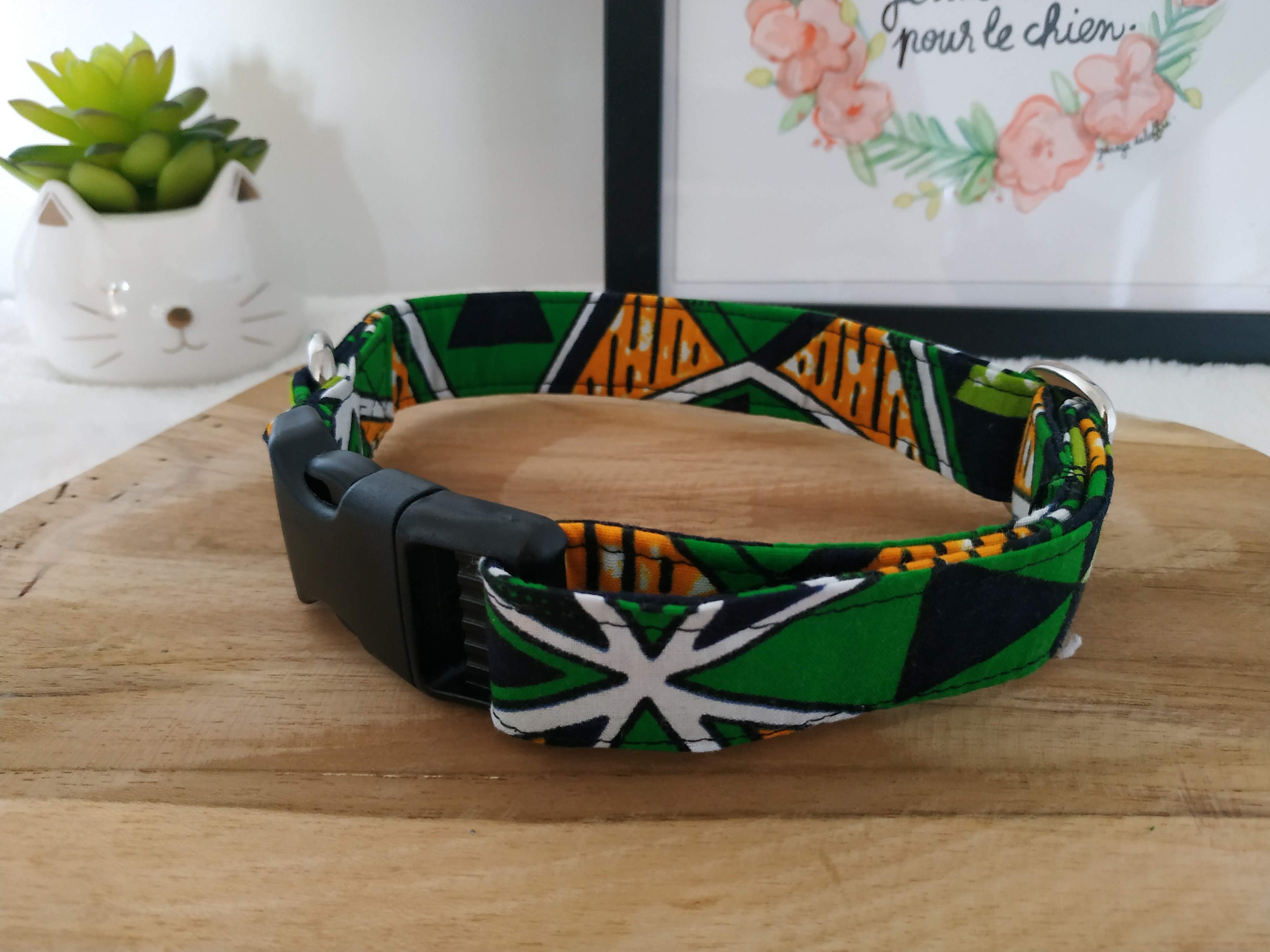 Collier Pour Chien, Collier Chat Anti Étranglement Vert, Personnalisable, et Original, Cadeau Animau