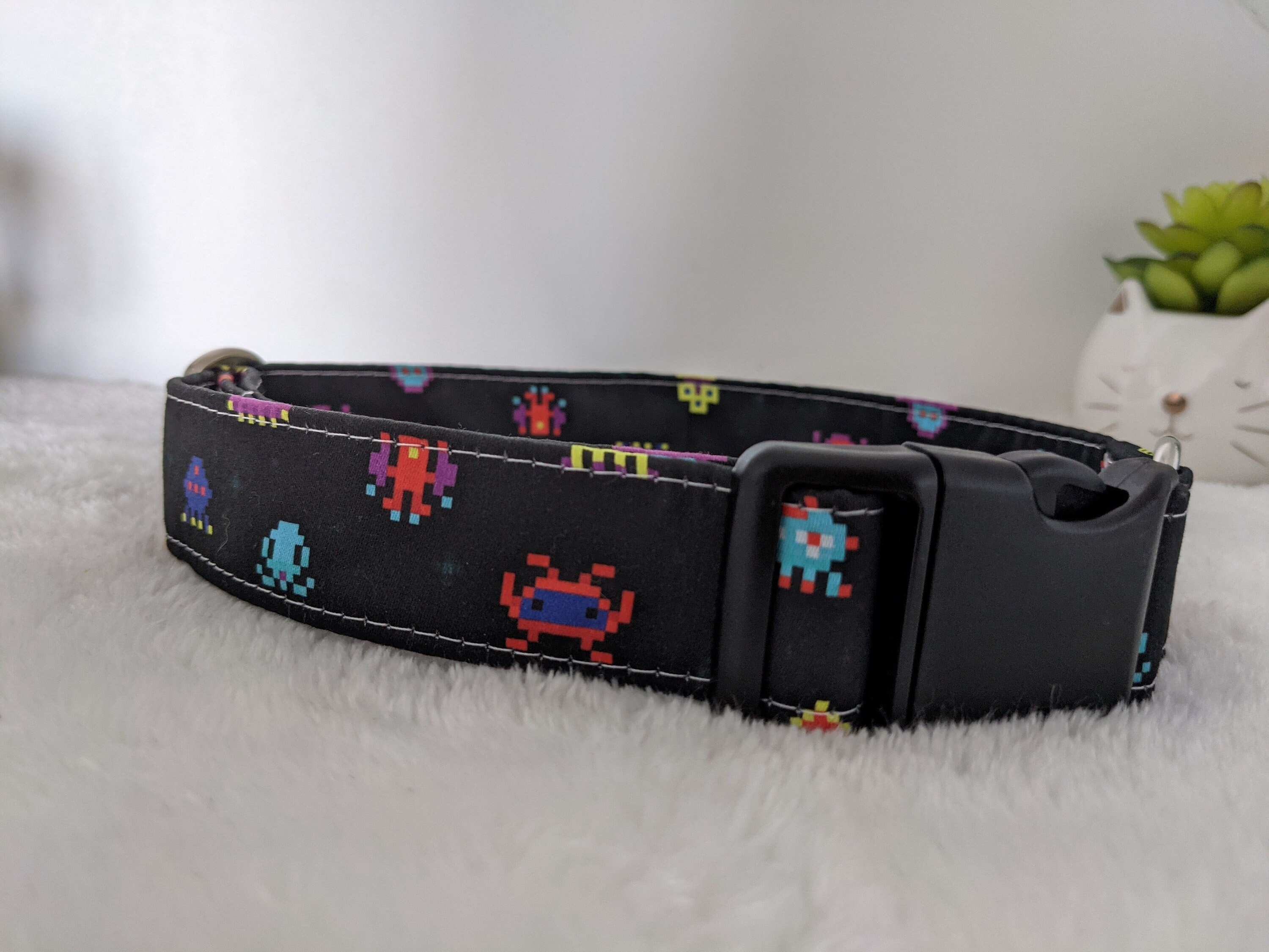Collier Chien Geek, Pixel Monster, Collier Pour Original, Dog Collar Video Games, Rétro, Nintendo, G