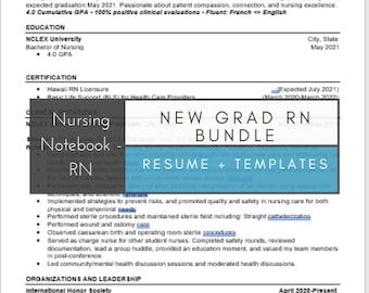 New Grad RN Bundle - Resume + Templates