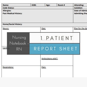 1 Patient Report Sheet