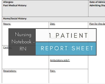 1 Patient Report Sheet