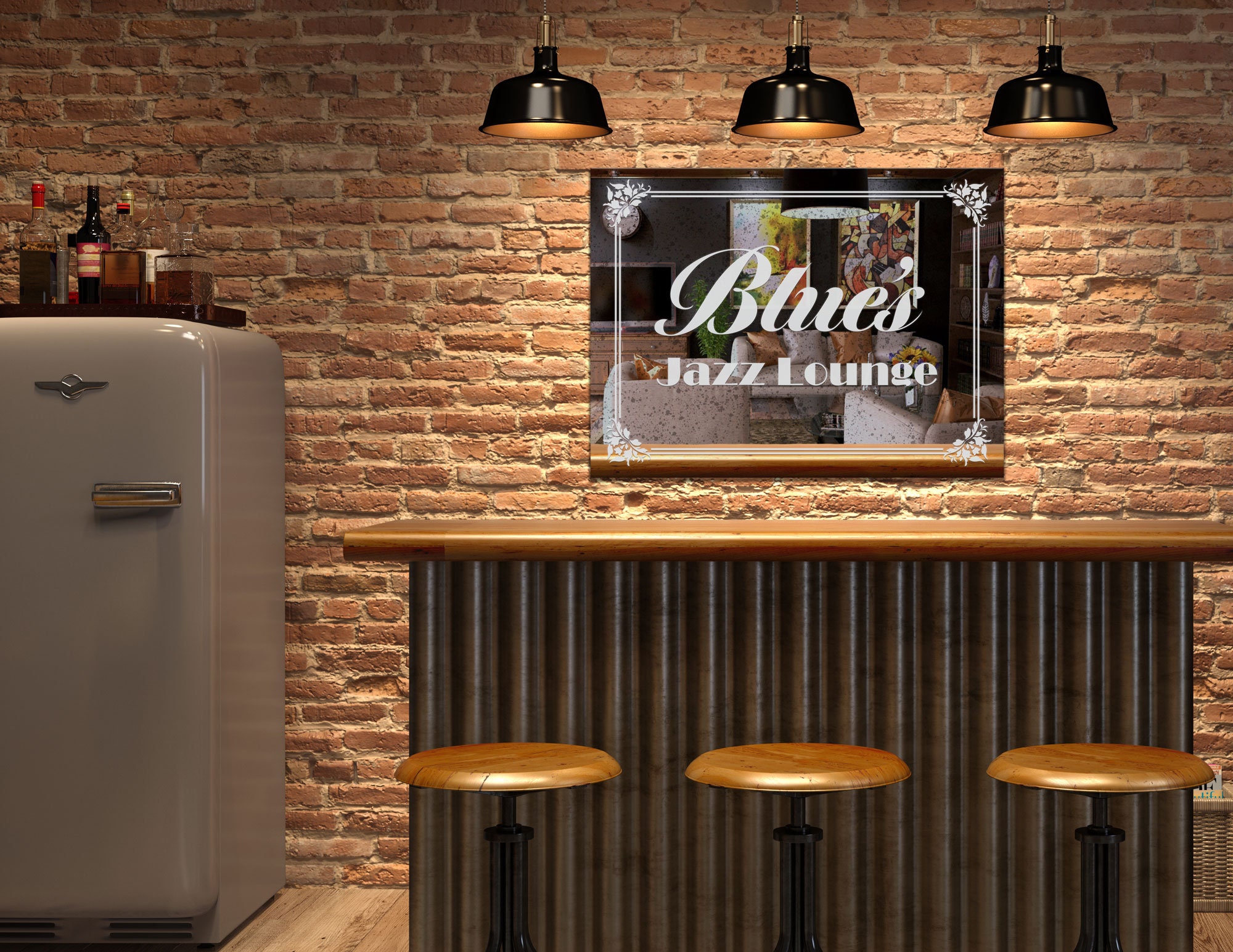 Personalized Bar Mirror Jazz Lounge Perfect to Enhance Etsy