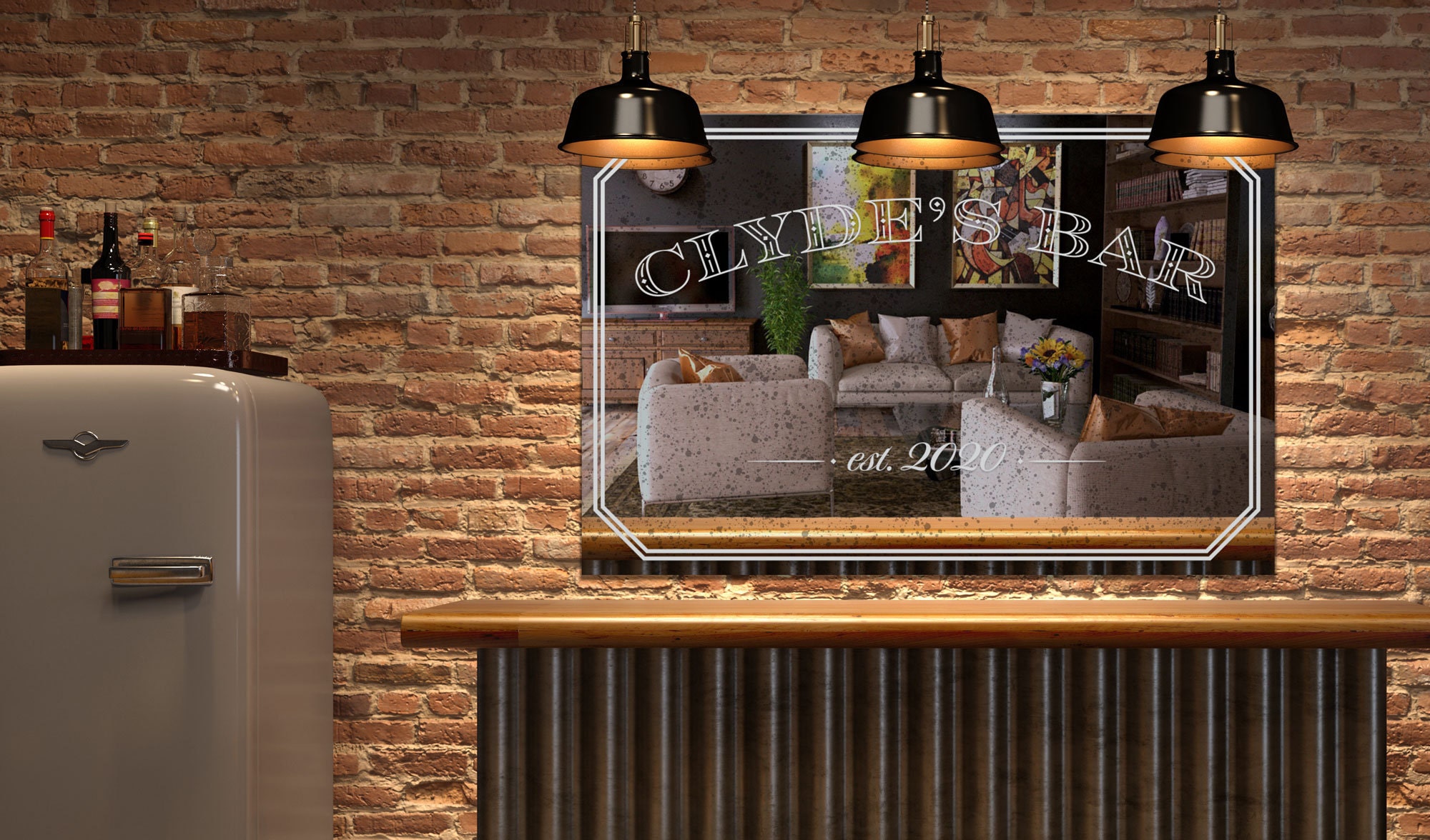 Personalized Bar Mirror Established Date 12 X 24 Perfect Etsy