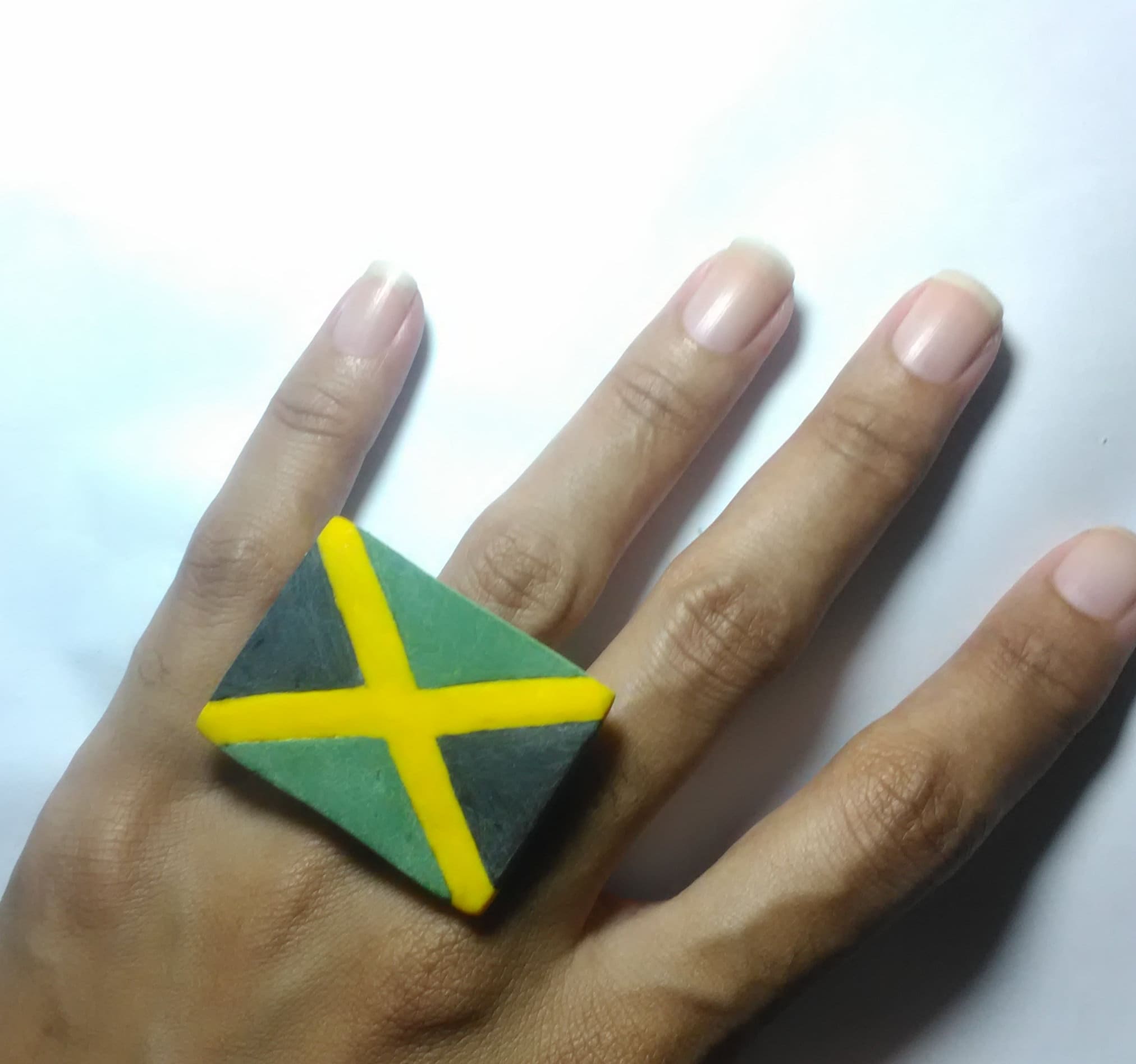 Jamaican Flag Ring Etsy