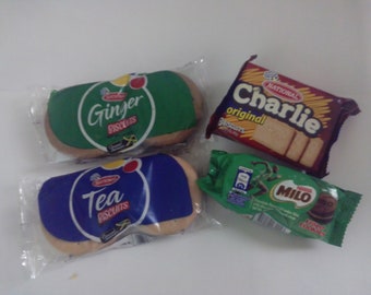 Jamaican Snacks, Milo Cookies, Ginger Biscuits, Charlie Biscuits OR Tea Biscuits.