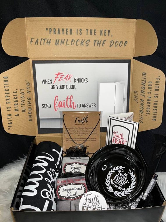 Faith Over Fear Handmade Gift Box Set: Prayer Warrior, Prayer Room, Motivational, Inspirational, Stay Strong, Get Well Soon,Illness,Hope