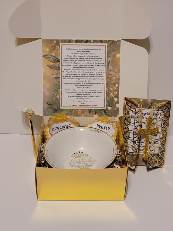Waymaker Prayer Bowl(White&Gold) Handmade Gift Box