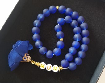 Royal blue 33 bead tasbih, personalised tasbih, Ramadhan gift, Umrah gift, prayer beads, misbaha