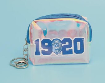 ZPB Sorority Irisierende Reißverschluss Beutel Schlüsselanhänger Clip