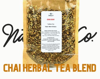 Chai herbal tea blend, Grounding Chai Spice Blend Organic, Caffeine-Free Herbal Tea