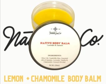 Body Balm , body moisturizer,  jasmine and lavender,  lemon and chamomile scented moisturizer