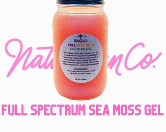 Full spectrum seamoss gel, Premium Sea Moss Gel - Wildcrafted Saint Lucian Seamoss - Flavored Options - Natural Nutrients