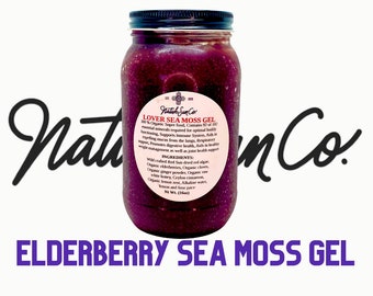 Elderberry sea moss gel, Premium Sea Moss Gel - Wildcrafted Jamaican Seamoss - Flavored Options - Natural Nutrients