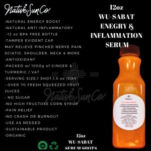 Wusabat Energy turmeric and ginger drink, Turmeric, Ginger, Pineapple, Apple Cider Vinegar & Apples Fusion Natural Skin Glow image 5