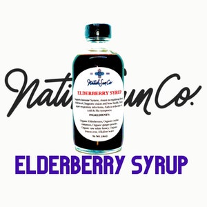 Organic Elderberry Syrup with honey and natural ingredients, 4 oz daily use