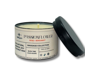Rose and Bergamot Massage Candle - Indulge in Luxury with Rose & Bergamot Massage Candle - Natural Beeswax and Coconut Wax Candle