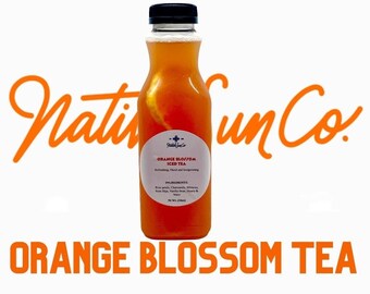 Orange Blossom Herbal Tea 16oz, Organic herbal tea, Refreshing, Caffeine Free, Chamomile tea, Rose tea ,Hibiscus tea