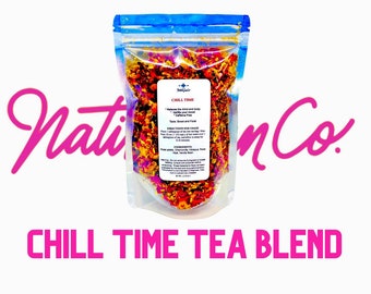 Chill time floral Tea: Rose, Hibiscus, Rosehips, Chamomile & Vanilla -Herbal Blend, Handcrafted Artisan Infusion, Wellness