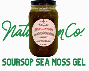 Soursop sea moss gel, Premium Sea Moss Gel - Wildcrafted Saint Lucian Seamoss - Flavored Options - Natural Nutrients