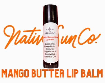 Organic softening mango butter lip balm- moisturizing lip balm chocolate flavored lip balm