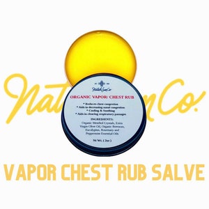 All Natural Vapor Chest Rub - Salve Tincture, Menthol Salve for Chest, Eucalyptus Chest Balm