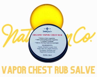 All Natural Vapor Chest Rub - Salve Tincture, Menthol Salve for Chest, Eucalyptus Chest Balm