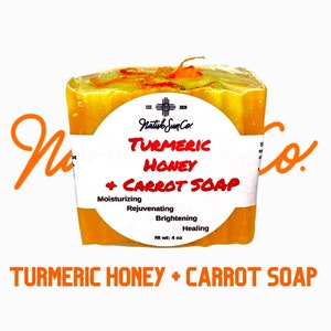 Turmeric honey face, Turmeric honey and carrot brightening soap, All natural soap , Handcrafted soap , Moisturizing soap ,Olive oil soap